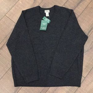 NWT L.L.Bean 100% lambswool v-neck sweater XXL